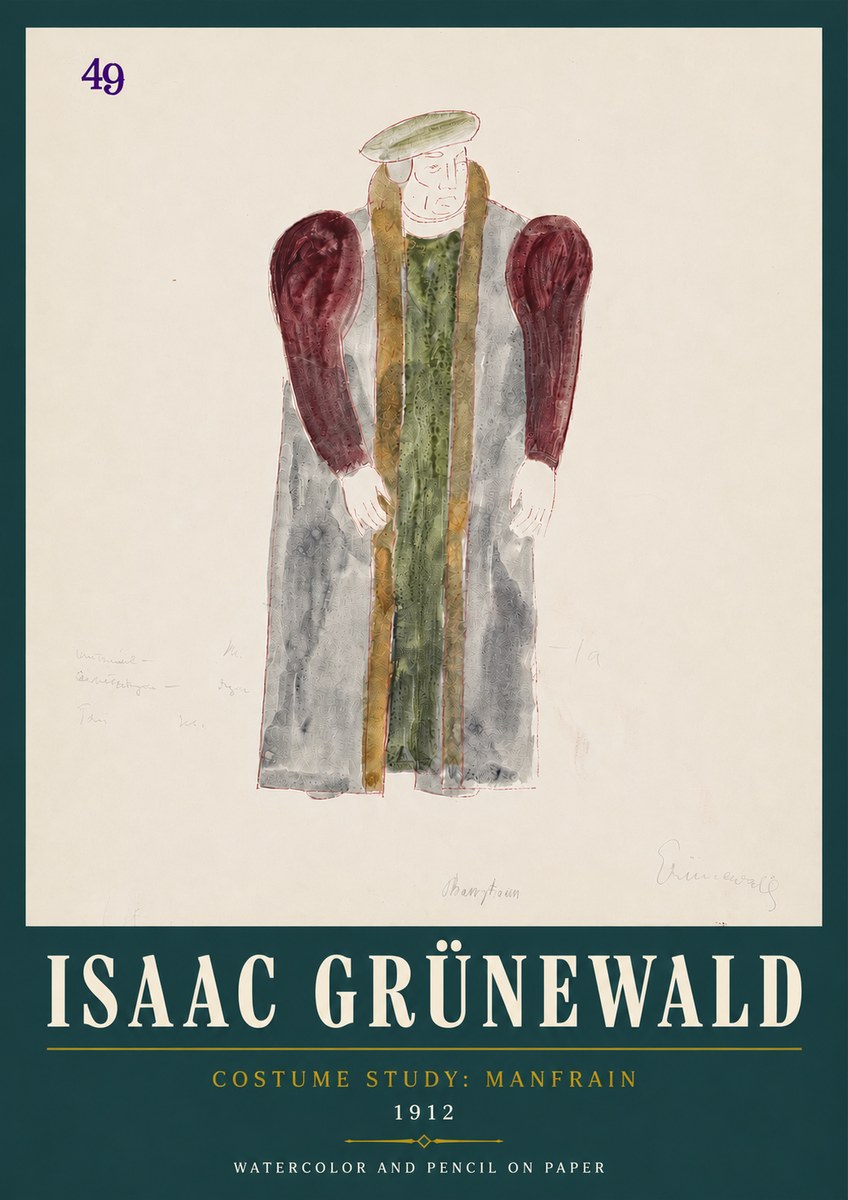 Isaac Grünewald Costume Study: Manfrain No4 - Poszter