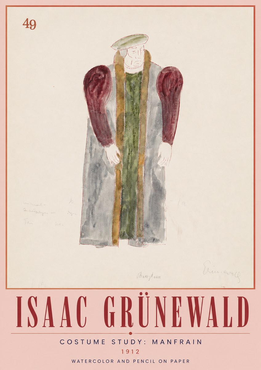 Isaac Grünewald Costume Study: Manfrain No5 - Poszter