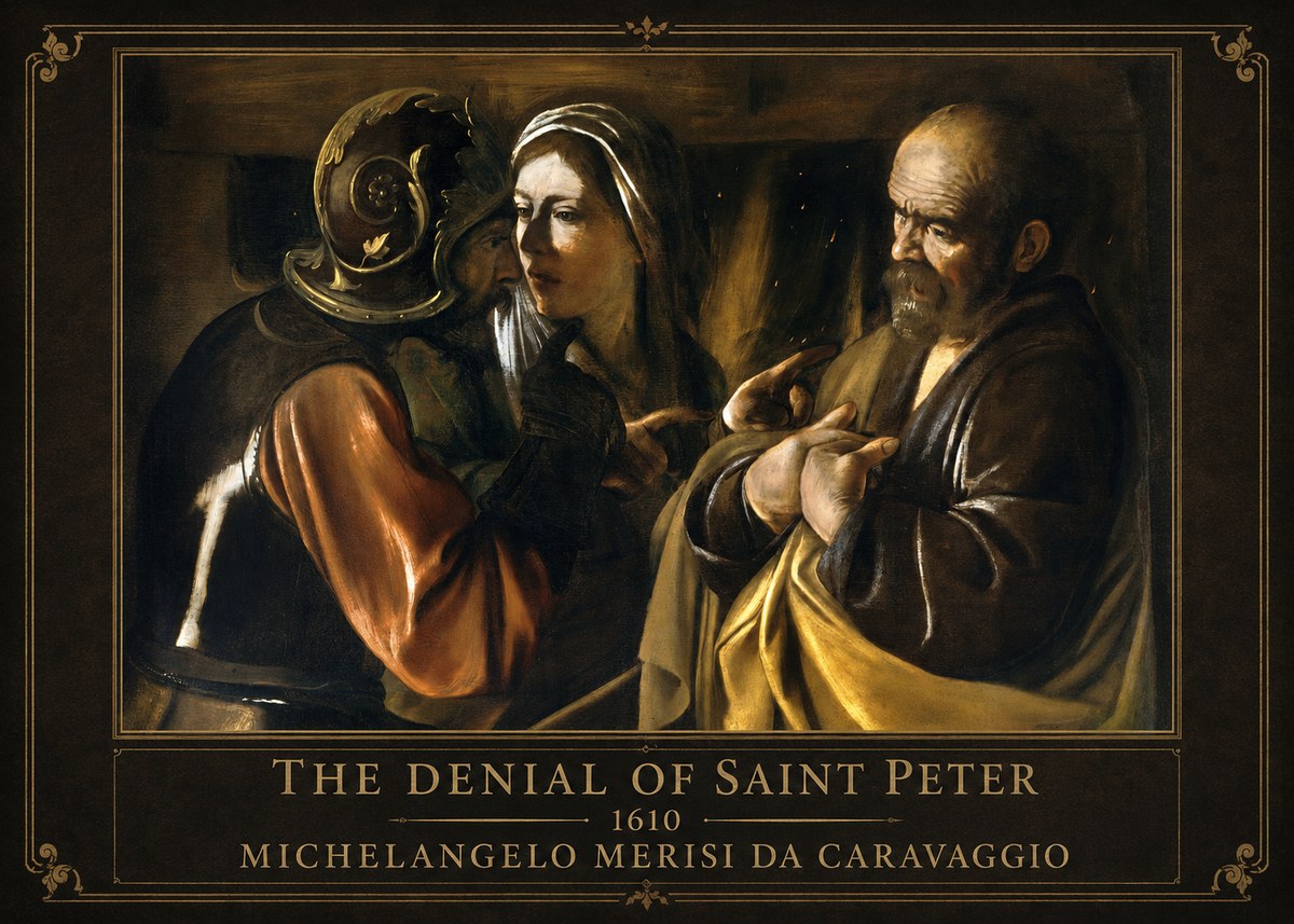 Michelangelo Merisi da Caravaggio The Denial of Saint Peter No1 - Poszter