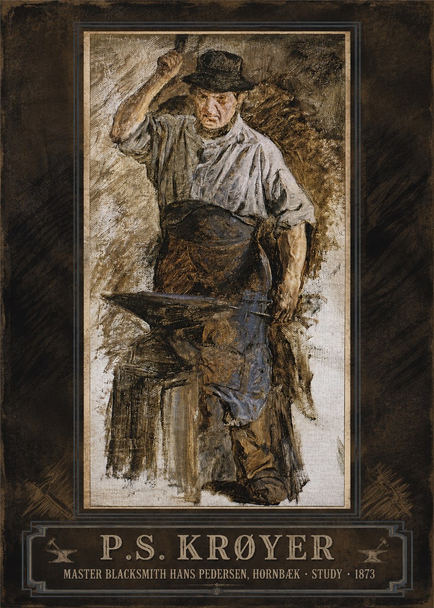 P.S. Krøyer Master Blacksmith Hans Pedersen, Hornbaek · Study · 1873 No5 - Poszter