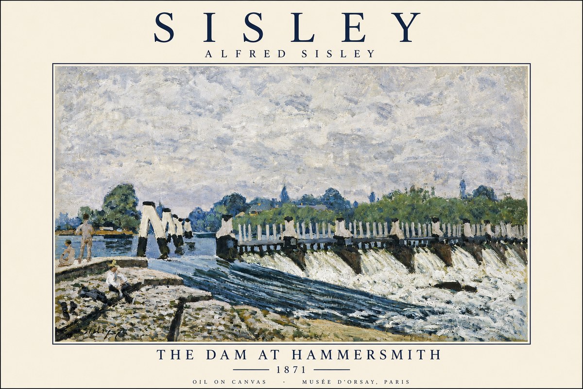 Sisley The Dam at Hammersmith No3 - Poszter