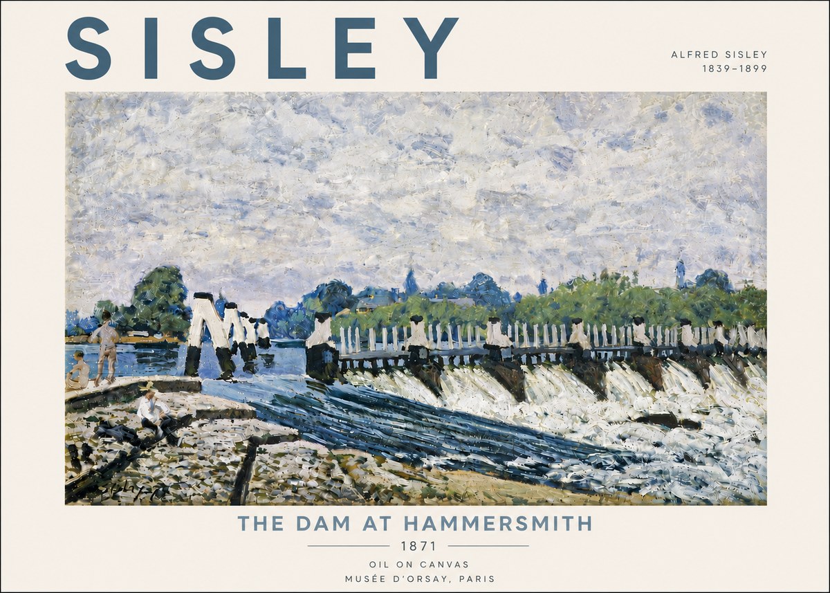 Sisley The Dam at Hammersmith No5 - Poszter