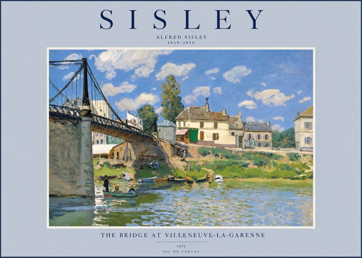 Sisley The Bridge at Villeneuve-la-garenne IV No2 - Poszter