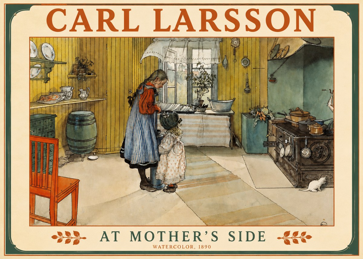 Carl Larsson At Mother's Side No2 - Poszter