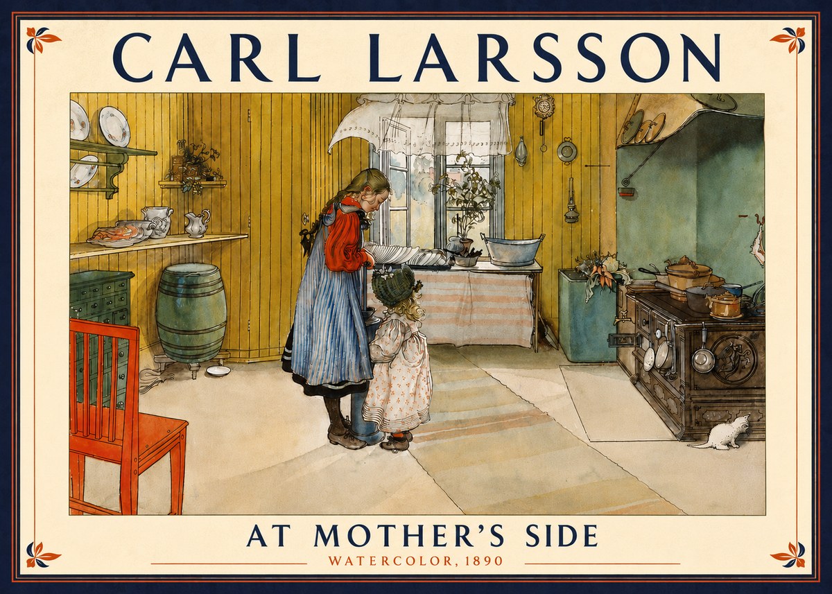 Carl Larsson At Mother's Side No5 - Poszter