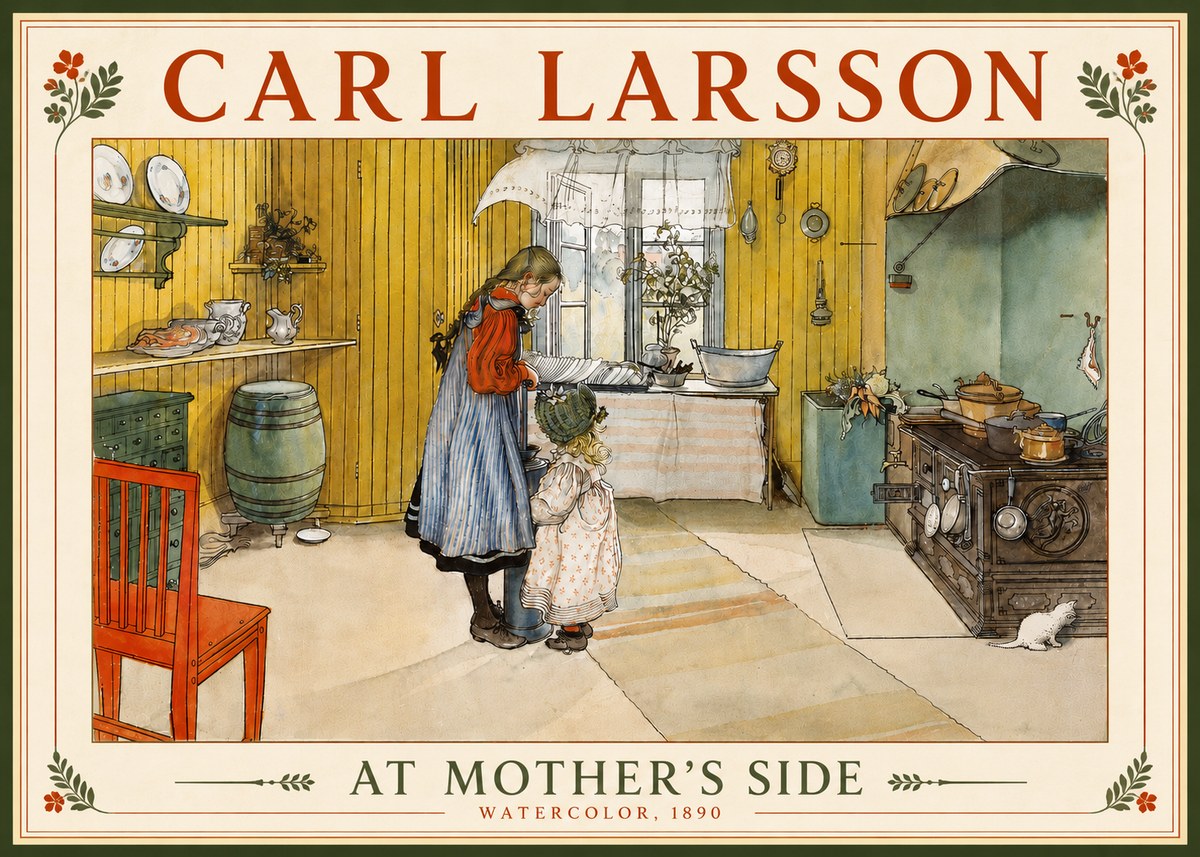 Carl Larsson At Mother's Side No6 - Poszter
