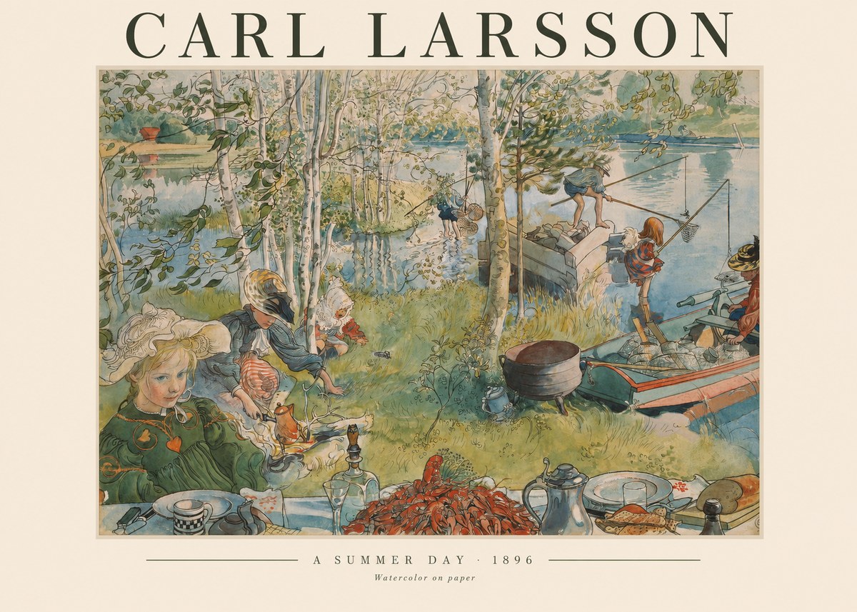 Carl Larsson A Summer Day No1 - Poszter
