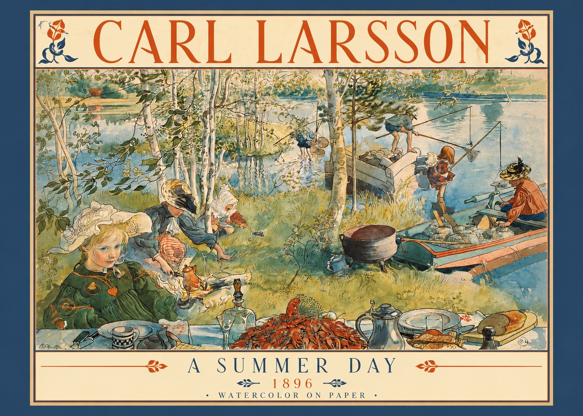 Carl Larsson A Summer Day No2 - Poszter