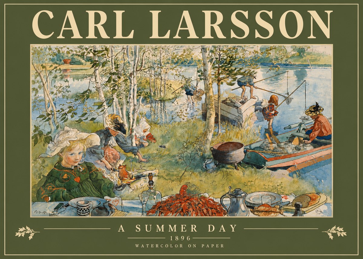 Carl Larsson A Summer Day No3 - Poszter