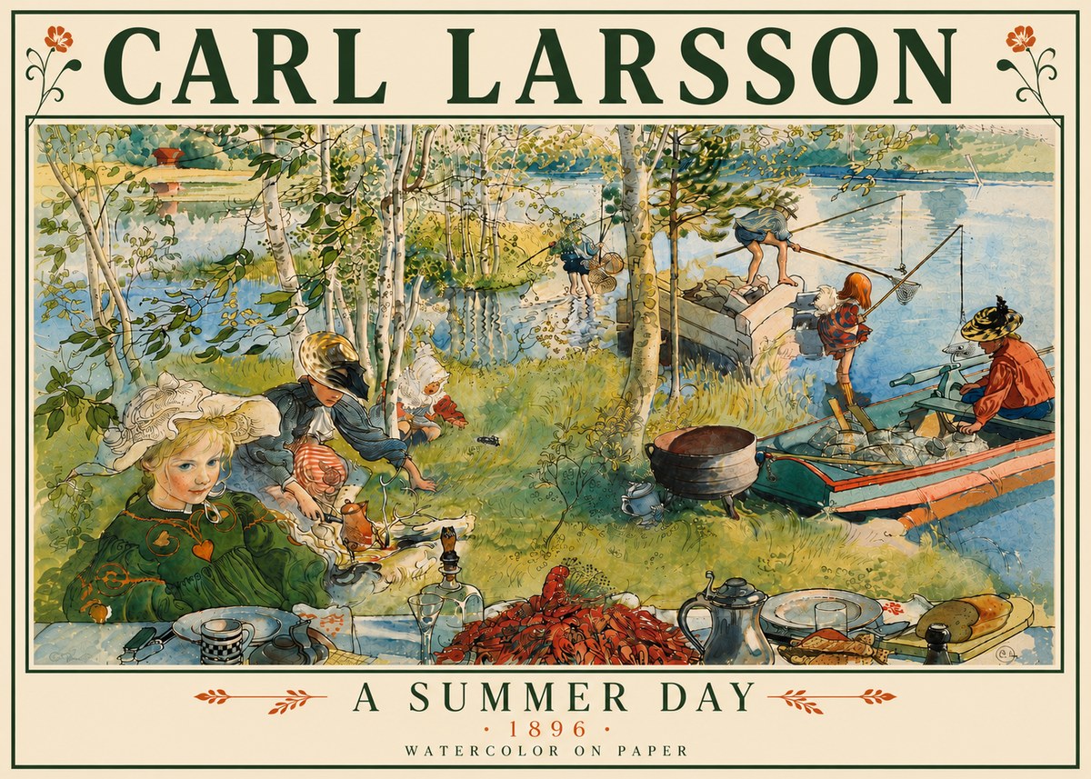 Carl Larsson A Summer Day No6 - Poszter