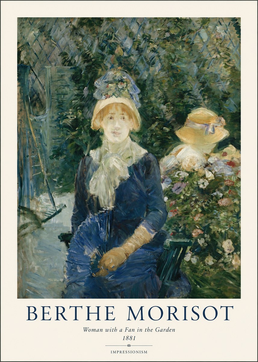 Berthe Morisot Young Woman with a Fan II No2 - Poszter