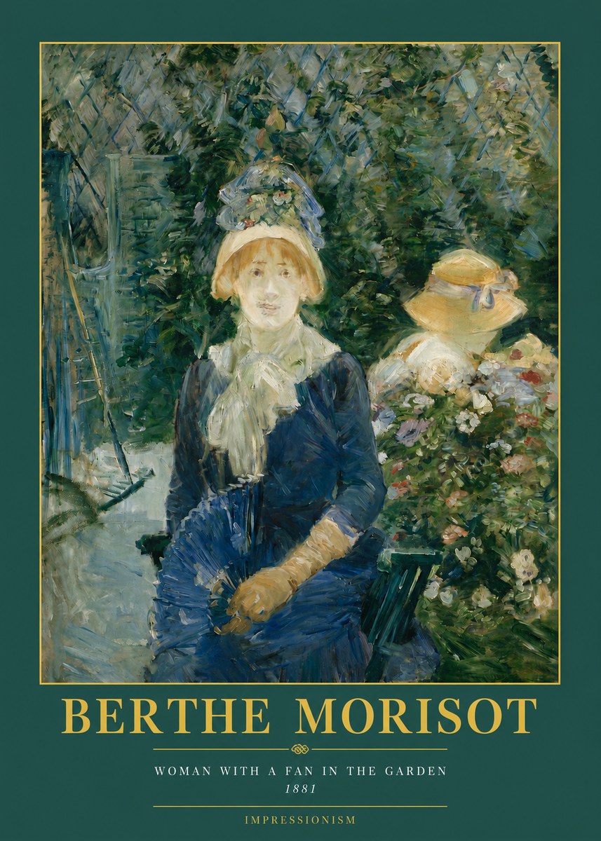 Berthe Morisot Young Woman with a Fan II No3 - Poszter