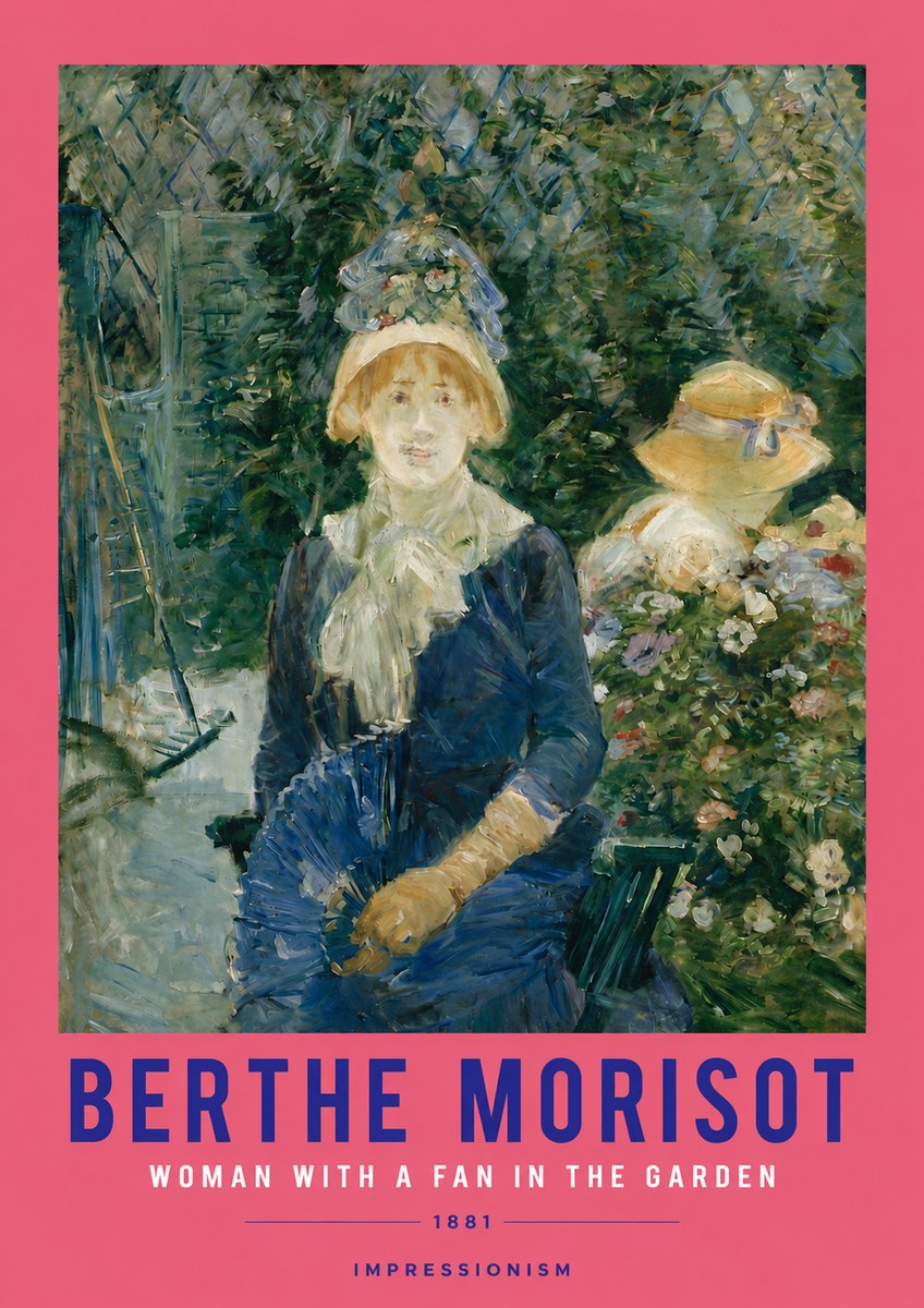Berthe Morisot Young Woman with a Fan II No4 - Poszter