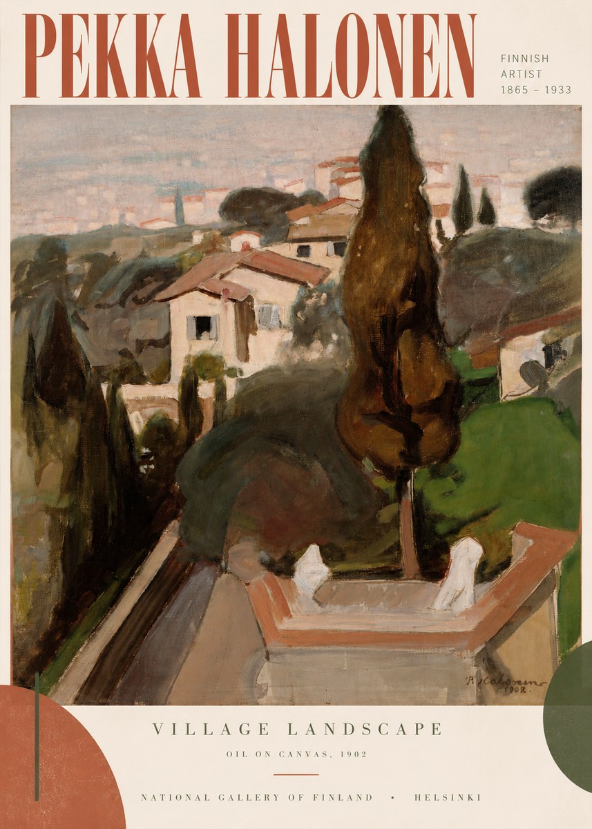 Pekka Halonen Village Landscape No3 - Poszter
