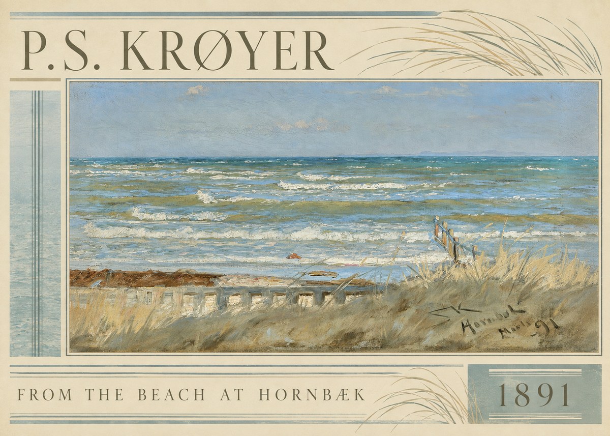 P.S. Krøyer From the Beach at Hornbæk · 1891 No2 - Poszter