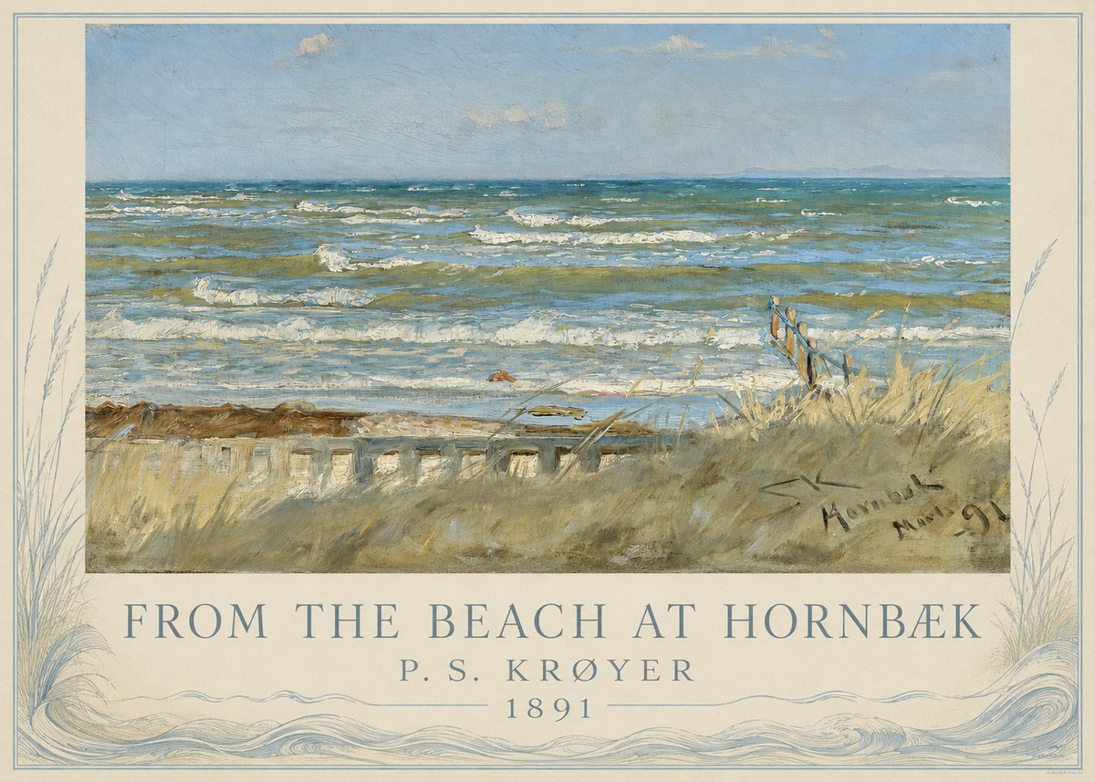 P.S. Krøyer From the Beach at Hornbæk · 1891 No3 - Poszter