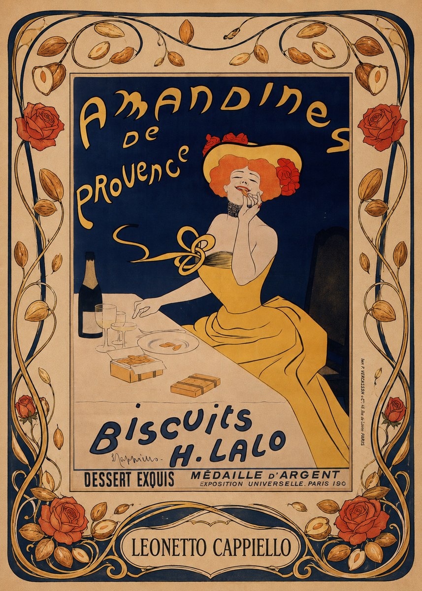 Leonetto Cappiello Amandines De Provence Biscuits H. Lalo I No5 - Poszter