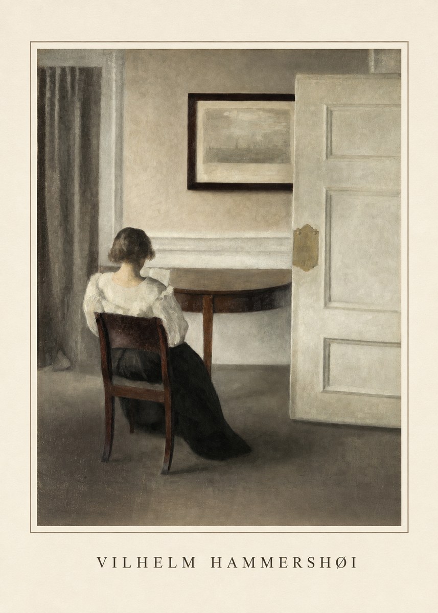 Vilhelm Hammershøi Interior with a Woman, Strandgade 30 No5 - Poszter