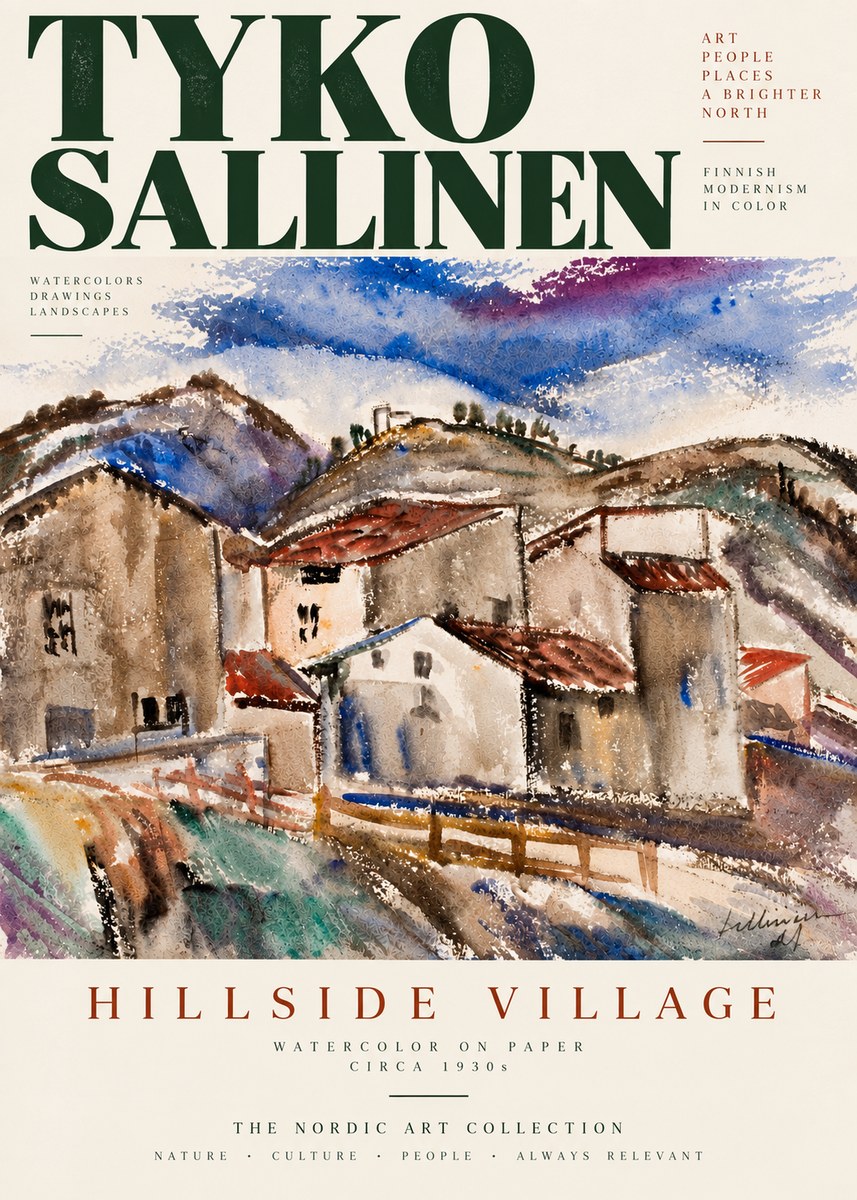 Tyko Sallinen Hillside Village No4 - Poszter