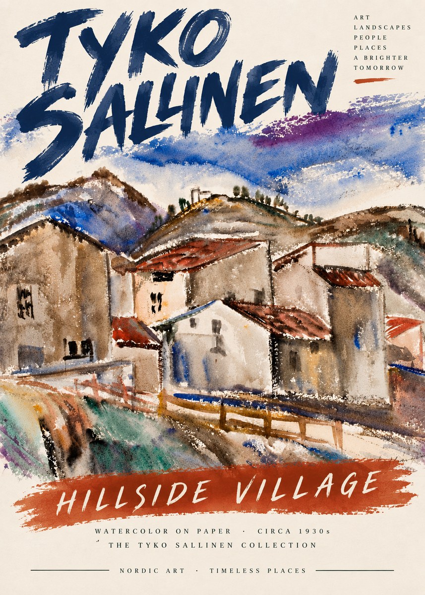 Tyko Sallinen Hillside Village No5 - Poszter