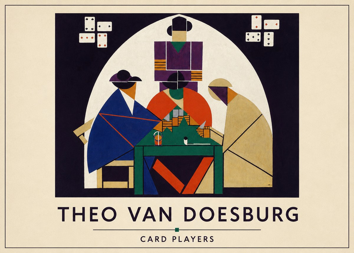 Theo van Doesburg Card Players No4 - Poszter