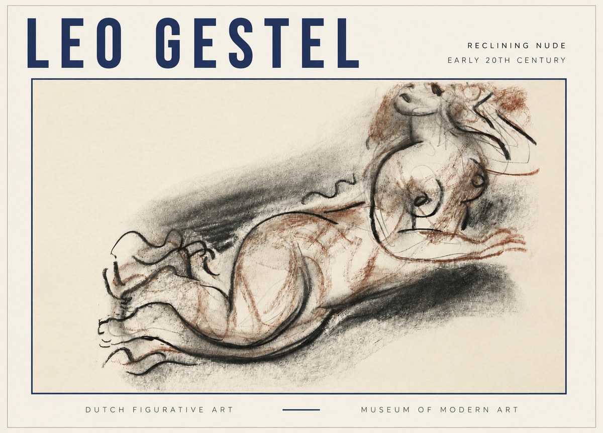 Leo Gestel Reclining Nude No3 - Poszter
