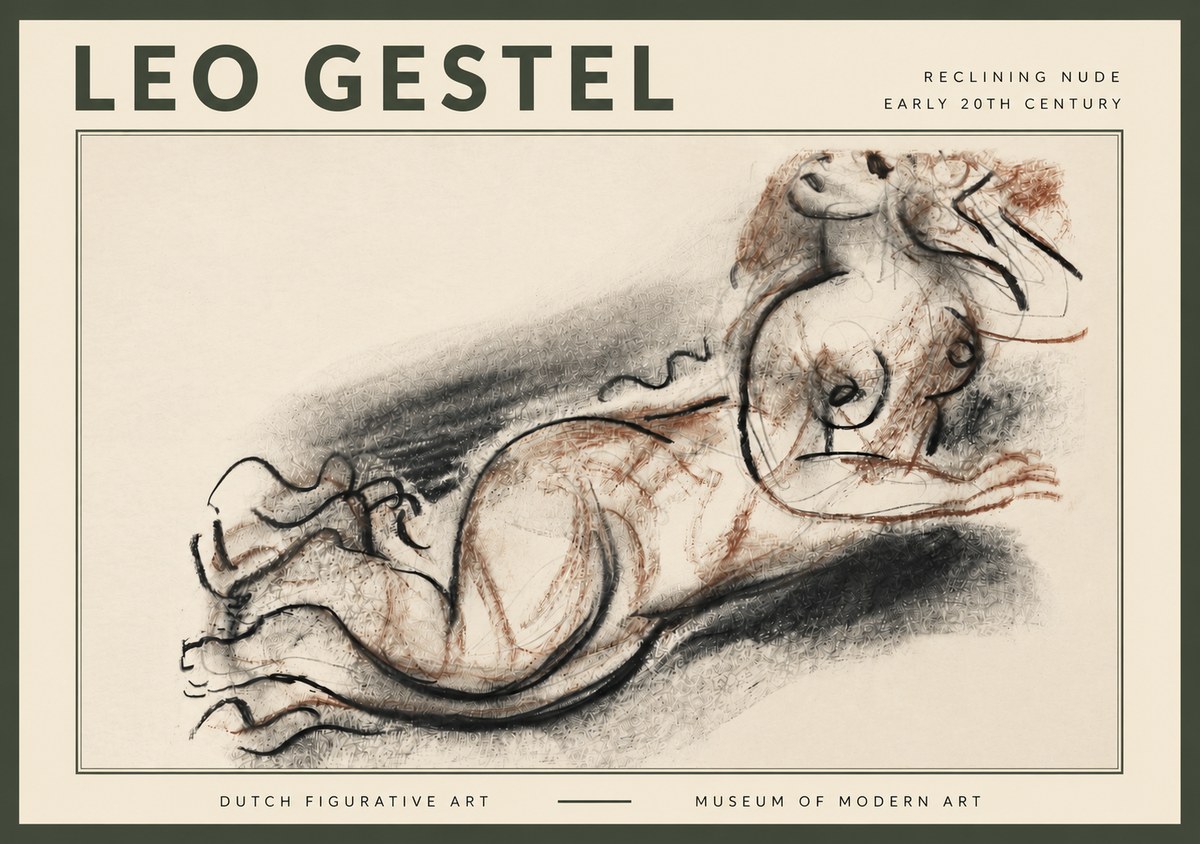 Leo Gestel Reclining Nude No4 - Poszter