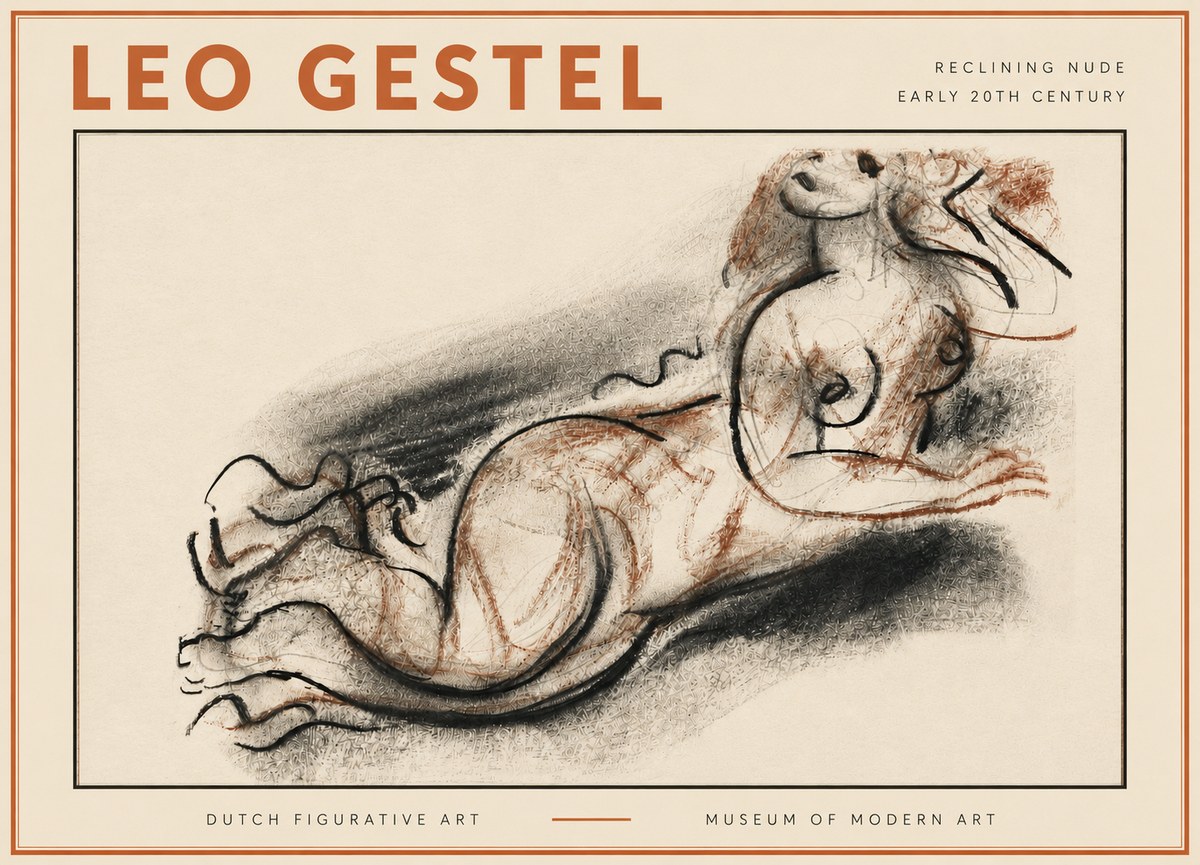 Leo Gestel Reclining Nude No5 - Poszter