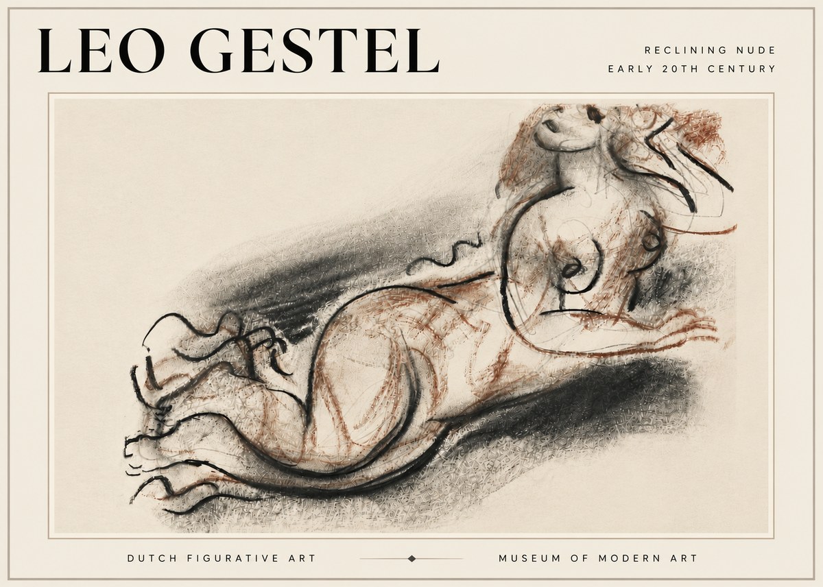 Leo Gestel Reclining Nude No6 - Poszter