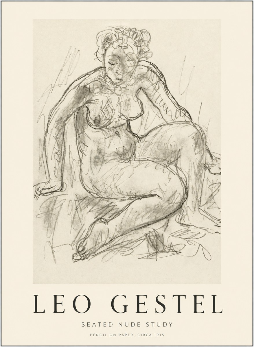 Leo Gestel Seated Nude Study No1 - Poszter