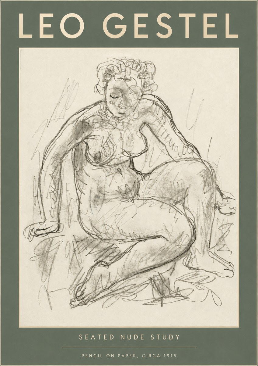 Leo Gestel Seated Nude Study No2 - Poszter