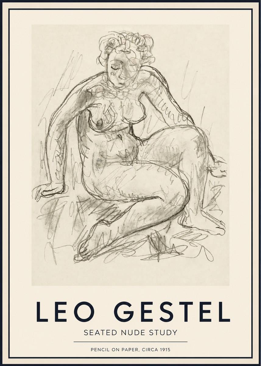 Leo Gestel Seated Nude Study No3 - Poszter