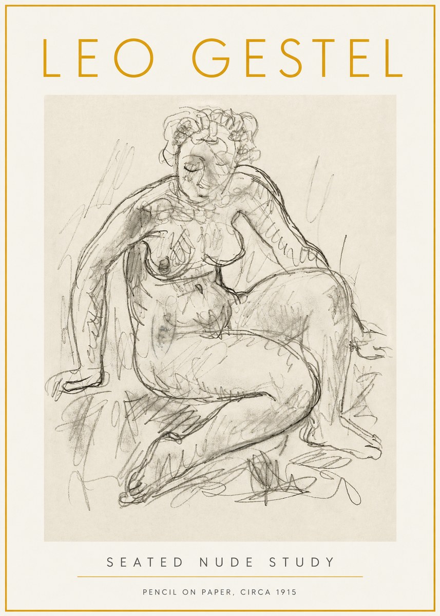 Leo Gestel Seated Nude Study No6 - Poszter