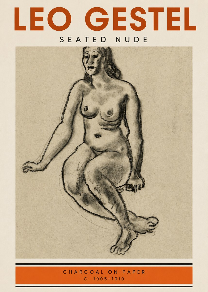 Leo Gestel Seated Nude No4 - Poszter