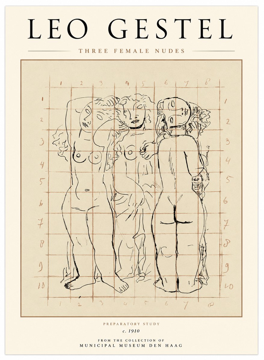 Leo Gestel Three Female Nudes No1 - Poszter