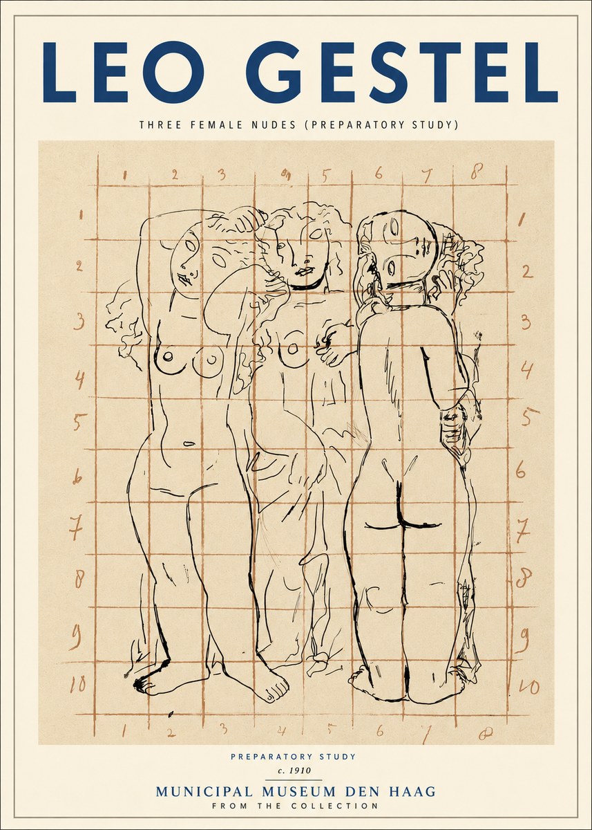 Leo Gestel Three Female Nudes No3 - Poszter