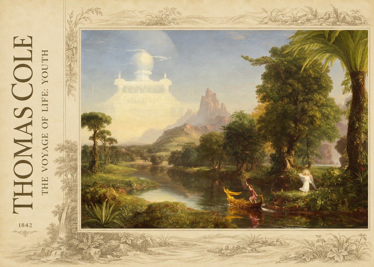 Thomas Cole The Voyage of Life: Youth I No2 - Poszter