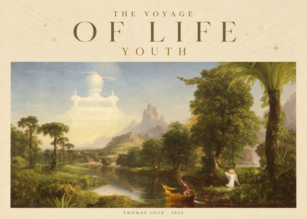 Thomas Cole The Voyage of Life: Youth I No5 - Poszter