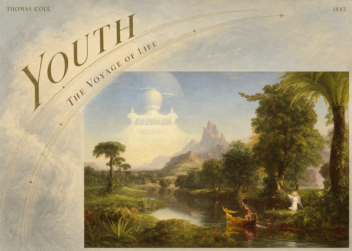 Thomas Cole The Voyage of Life: Youth I No6 - Poszter