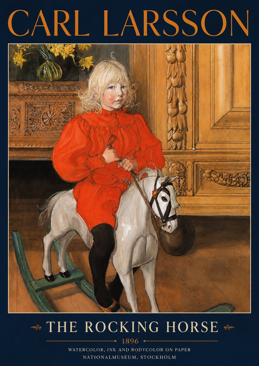Carl Larsson The Rocking Horse No5 - Poszter