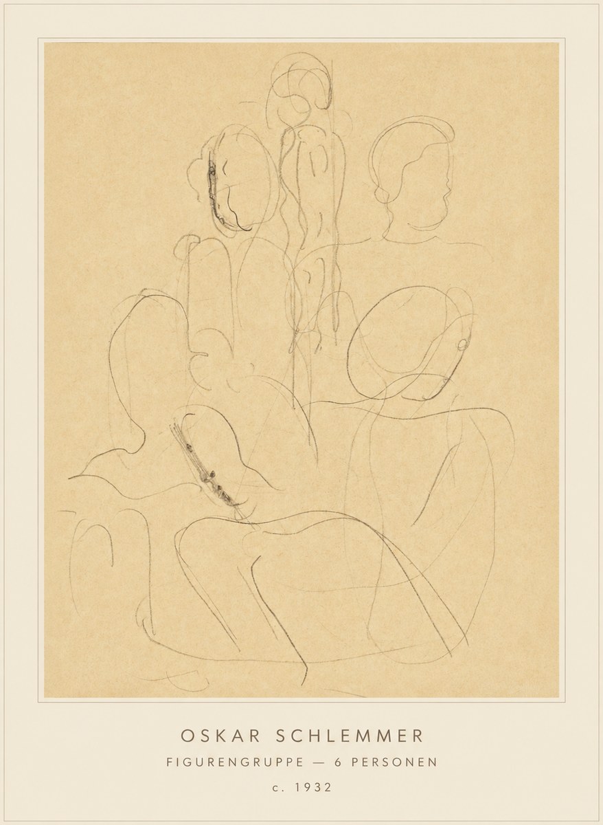 Oskar Schlemmer Figurengruppe - 6 Personen No4 - Poszter