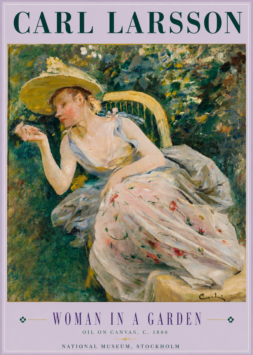 Carl Larsson Woman in a Garden No6 - Poszter