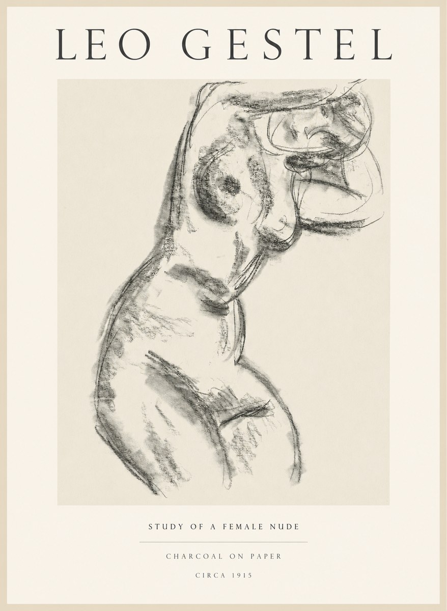 Leo Gestel Study of a Female Nude No1 - Poszter