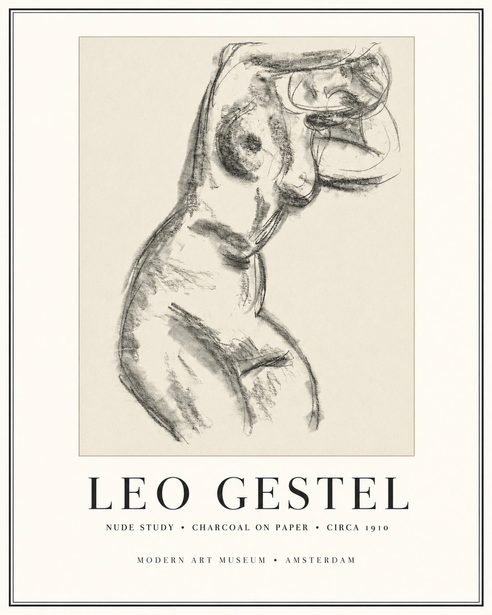 Leo Gestel Study of a Female Nude No2 - Poszter