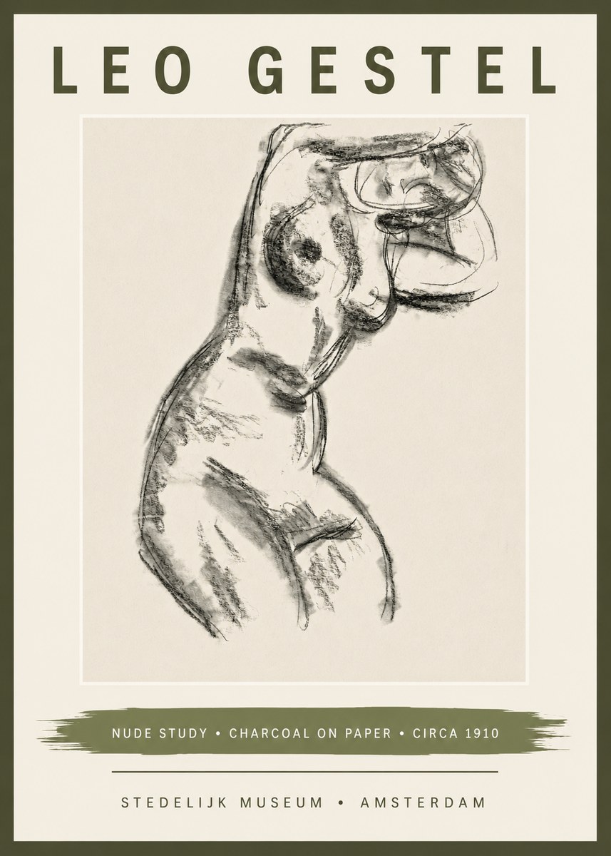 Leo Gestel Study of a Female Nude No6 - Poszter