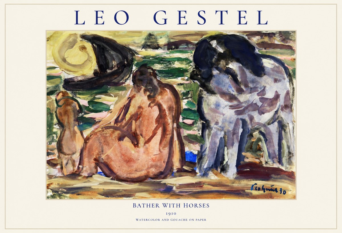 Leo Gestel Bather with Horses No1 - Poszter