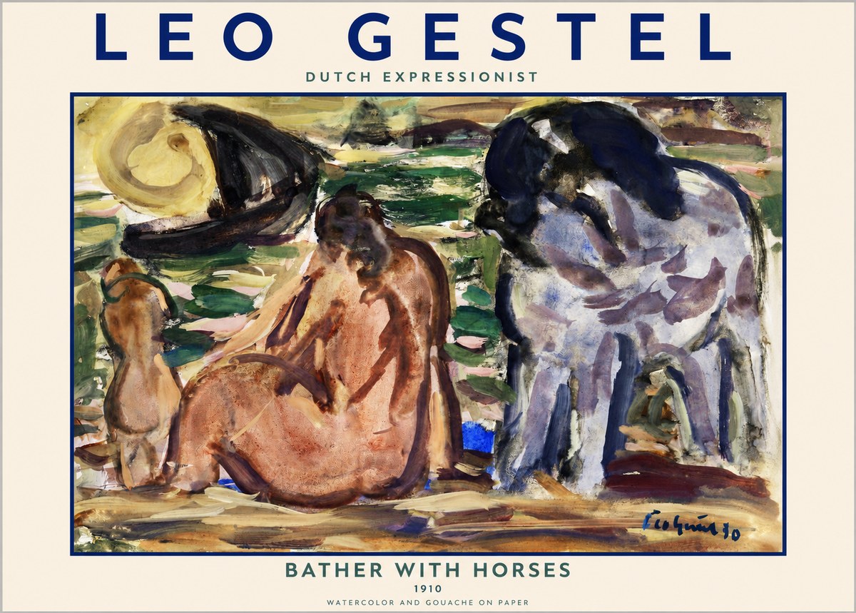 Leo Gestel Bather with Horses No2 - Poszter