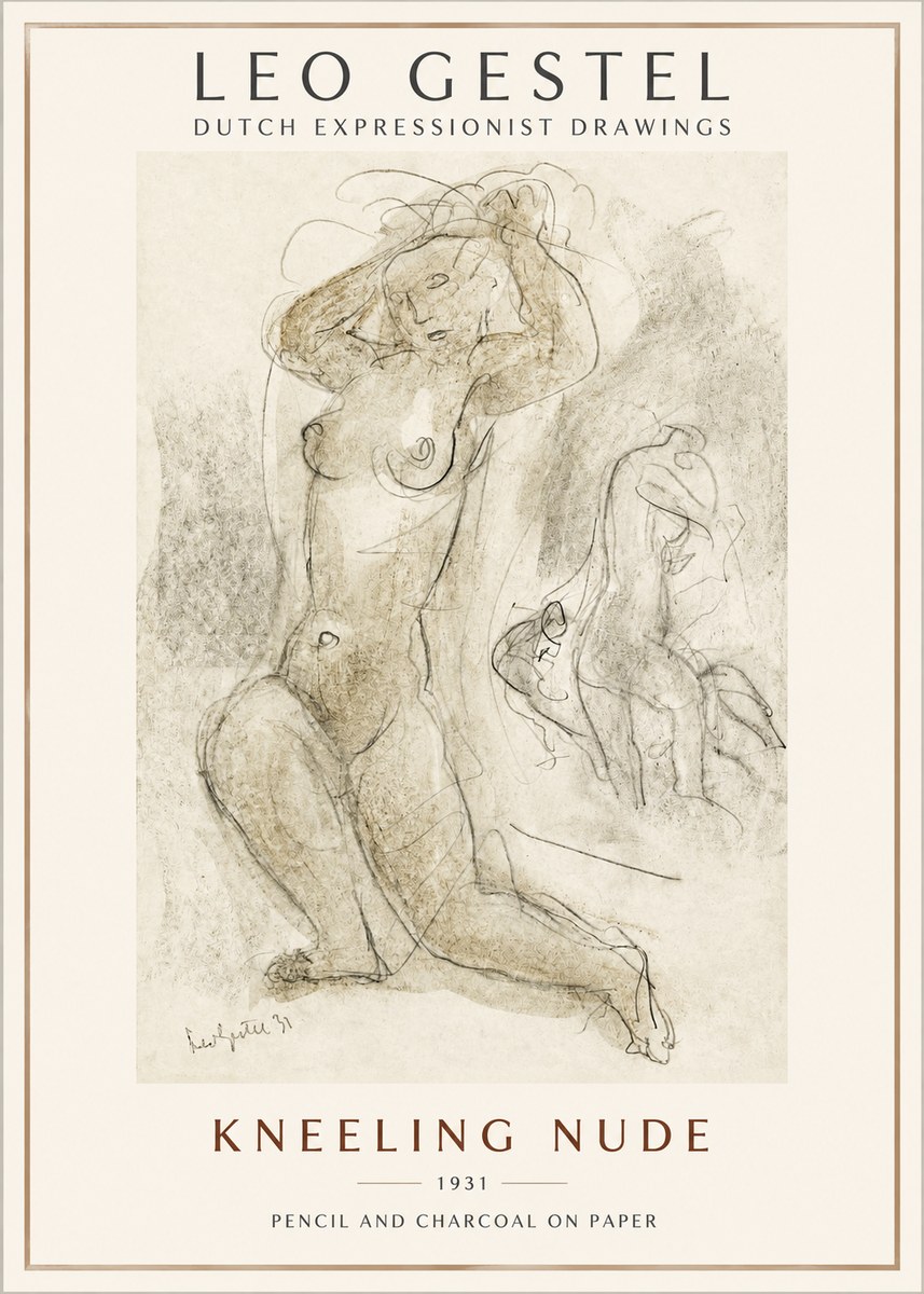 Leo Gestel Kneeling Nude No2 - Poszter