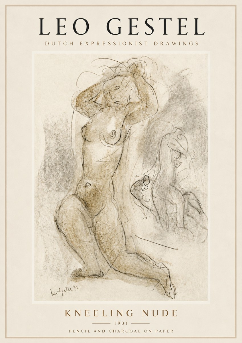 Leo Gestel Kneeling Nude No6 - Poszter