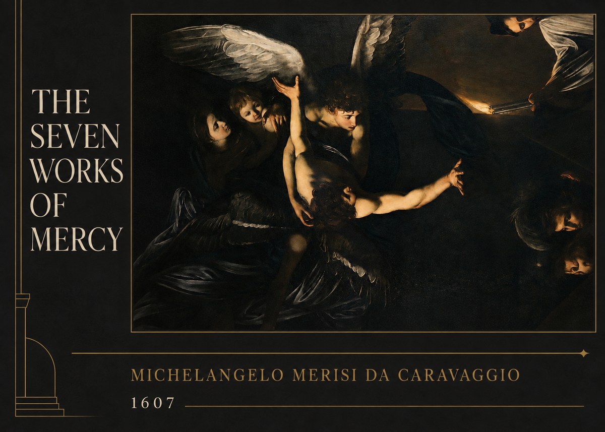 Michelangelo Merisi da Caravaggio The Seven Works of Mercy II No2 - Poszter
